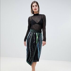 River island embellished wrap pencil skirt
